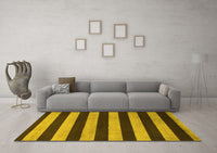 Machine Washable Abstract Yellow Modern Rug, wshabs945yw