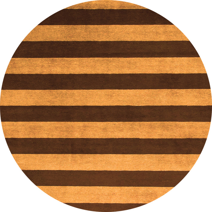 Round Machine Washable Abstract Orange Modern Area Rugs, wshabs945org