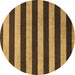 Round Abstract Brown Modern Rug, abs945brn