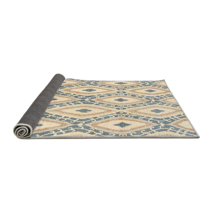 Sideview of Abstract Khaki Gold Modern Rug, abs946