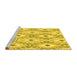 Sideview of Machine Washable Abstract Yellow Modern Rug, wshabs946yw