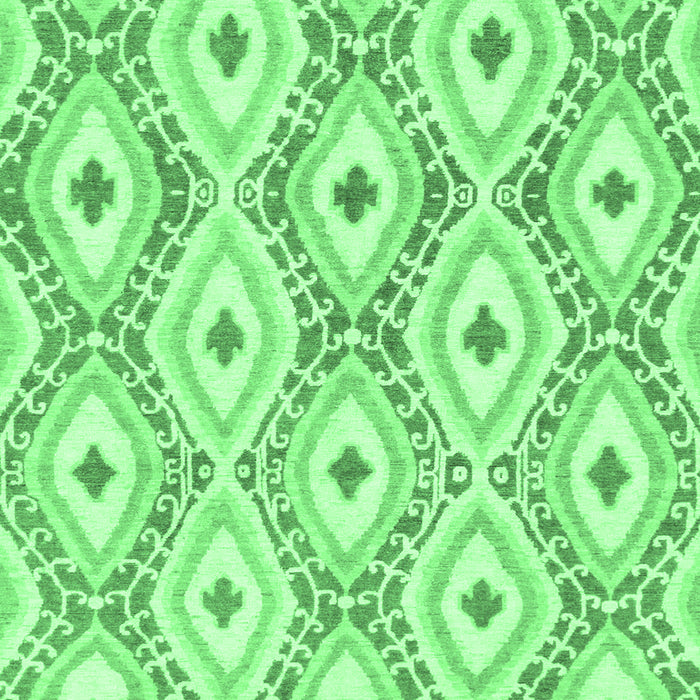 Square Machine Washable Abstract Emerald Green Modern Area Rugs, wshabs946emgrn