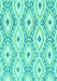 Machine Washable Abstract Turquoise Modern Area Rugs, wshabs946turq