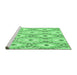 Sideview of Machine Washable Abstract Emerald Green Modern Area Rugs, wshabs946emgrn