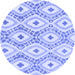 Round Abstract Blue Modern Rug, abs946blu