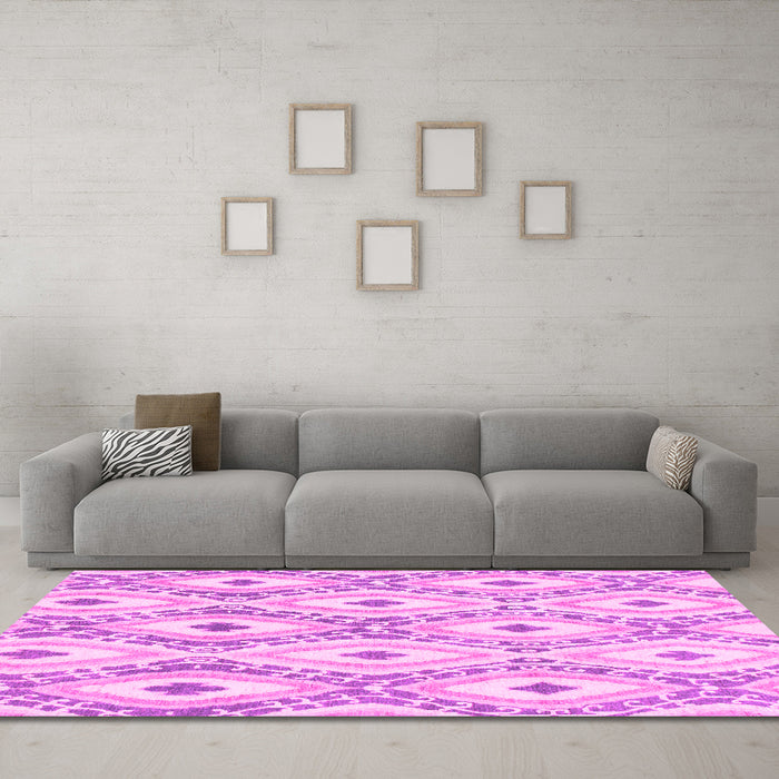 Machine Washable Abstract Pink Modern Rug in a Living Room, wshabs946pnk