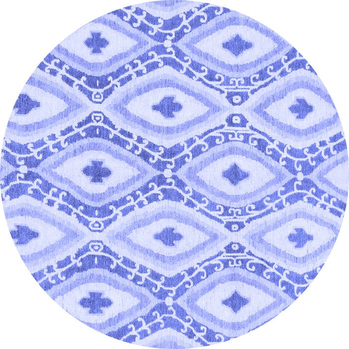 Round Machine Washable Abstract Blue Modern Rug, wshabs946blu