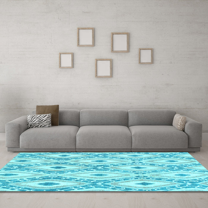 Machine Washable Abstract Light Blue Modern Rug in a Living Room, wshabs946lblu