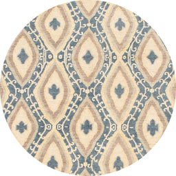 Round Abstract Khaki Gold Modern Rug, abs946