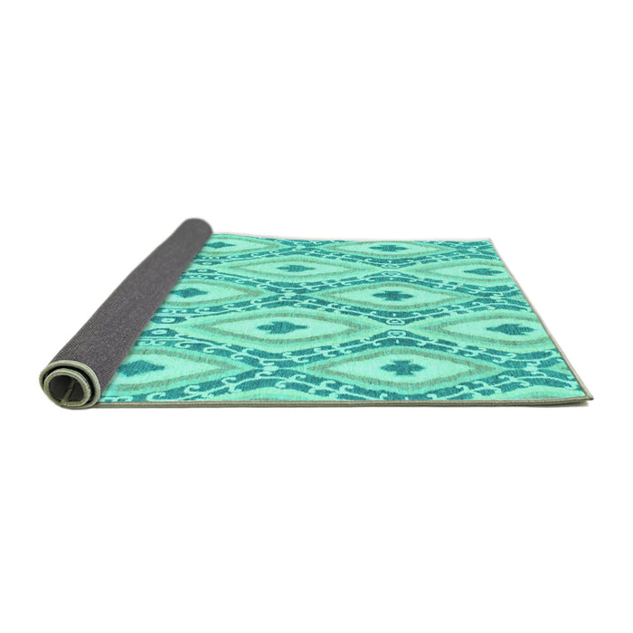 Sideview of Abstract Turquoise Modern Rug, abs946turq