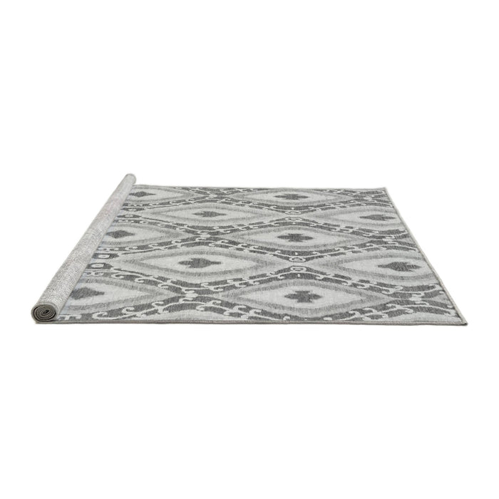 Sideview of Machine Washable Abstract Gray Modern Rug, wshabs946gry