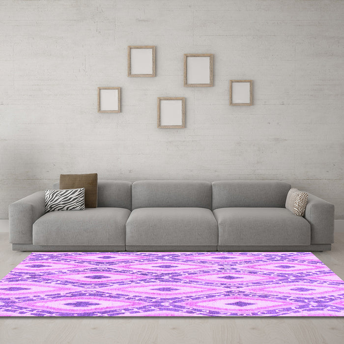 Machine Washable Abstract Purple Modern Area Rugs in a Living Room, wshabs946pur