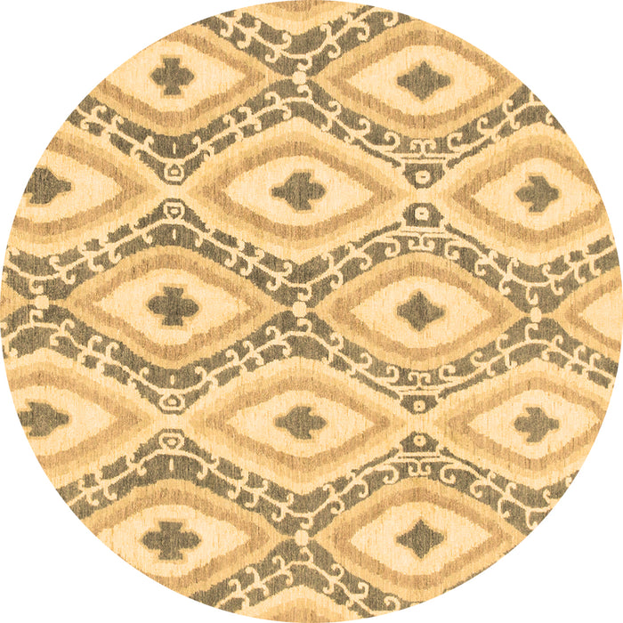 Round Abstract Brown Modern Rug, abs946brn