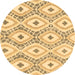 Round Abstract Brown Modern Rug, abs946brn