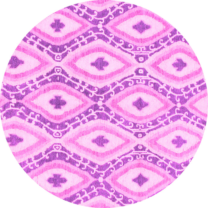Round Abstract Pink Modern Rug, abs946pnk