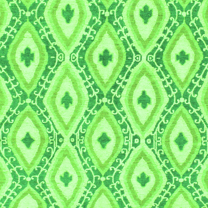 Square Machine Washable Abstract Green Modern Area Rugs, wshabs946grn