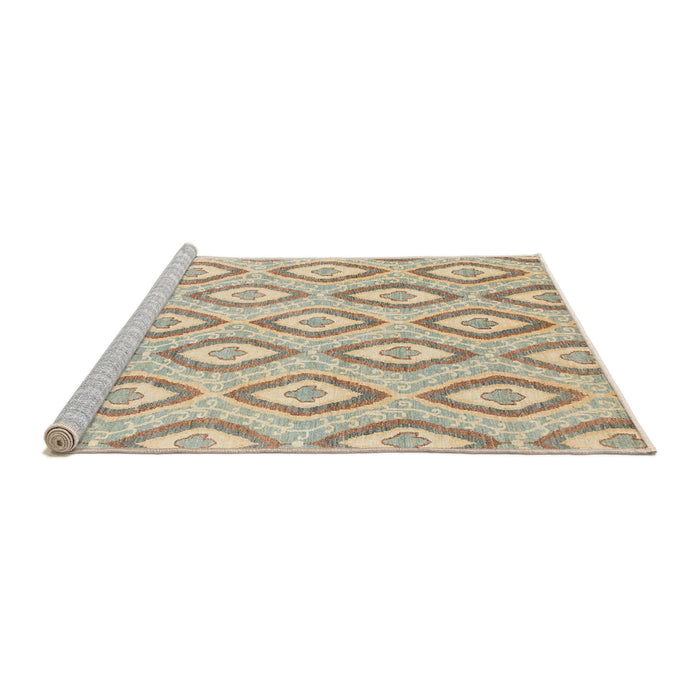 Sideview of Machine Washable Abstract Camel Brown Rug, wshabs947