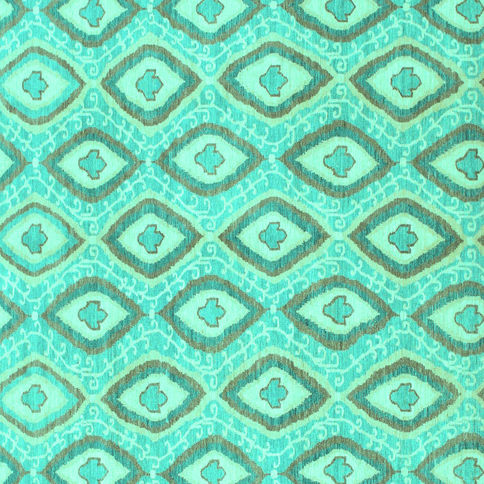 Square Machine Washable Abstract Turquoise Modern Area Rugs, wshabs947turq