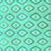 Square Machine Washable Abstract Turquoise Modern Area Rugs, wshabs947turq