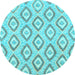 Round Abstract Light Blue Modern Rug, abs947lblu