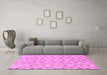 Machine Washable Abstract Pink Modern Rug in a Living Room, wshabs947pnk