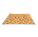 Sideview of Machine Washable Abstract Orange Modern Area Rugs, wshabs947org