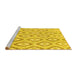 Sideview of Machine Washable Abstract Yellow Modern Rug, wshabs947yw