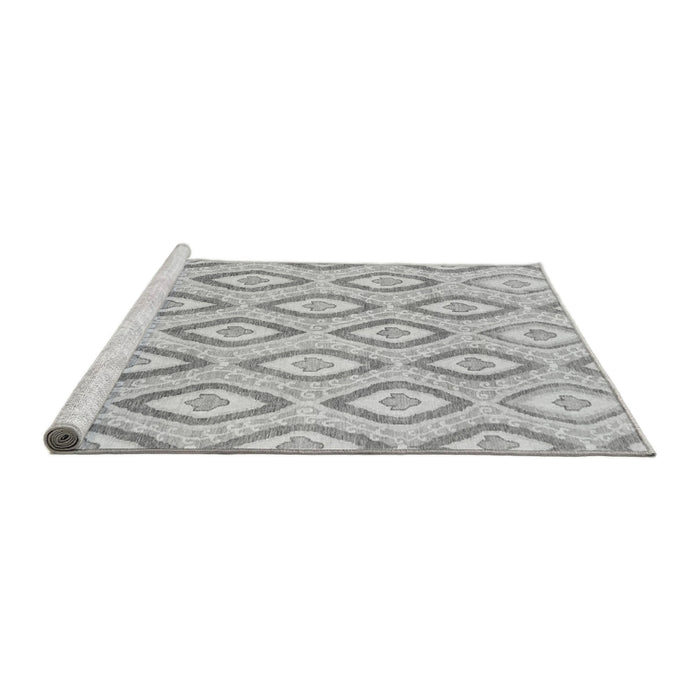 Sideview of Machine Washable Abstract Gray Modern Rug, wshabs947gry