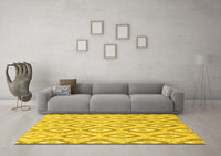 Machine Washable Abstract Yellow Modern Rug, wshabs947yw