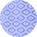 Round Machine Washable Abstract Blue Modern Rug, wshabs947blu