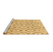 Sideview of Machine Washable Abstract Brown Modern Rug, wshabs947brn