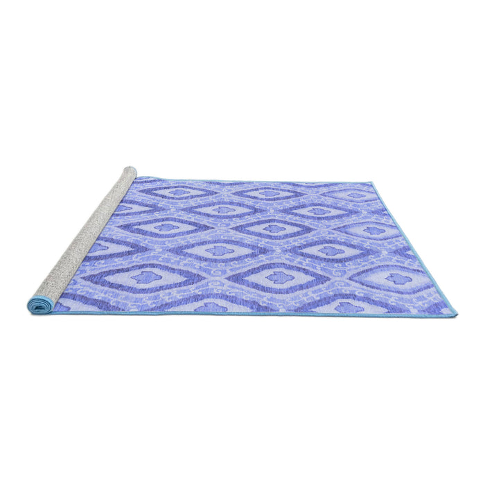 Sideview of Machine Washable Abstract Blue Modern Rug, wshabs947blu