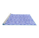 Sideview of Machine Washable Abstract Blue Modern Rug, wshabs947blu