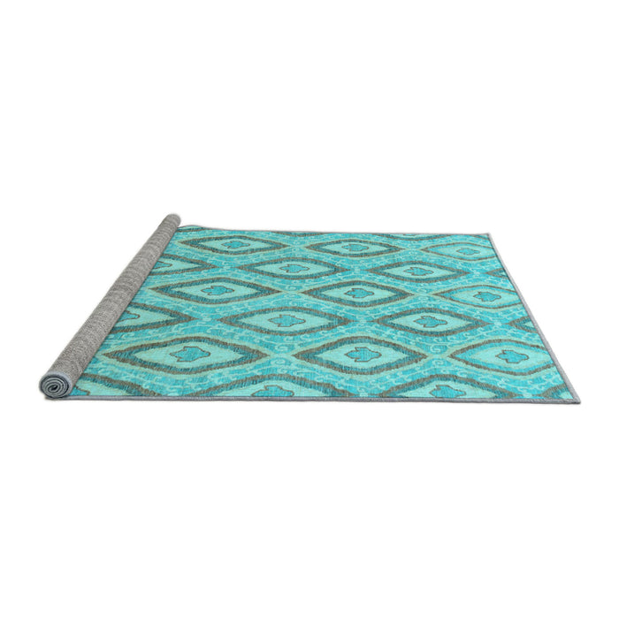 Sideview of Machine Washable Abstract Light Blue Modern Rug, wshabs947lblu