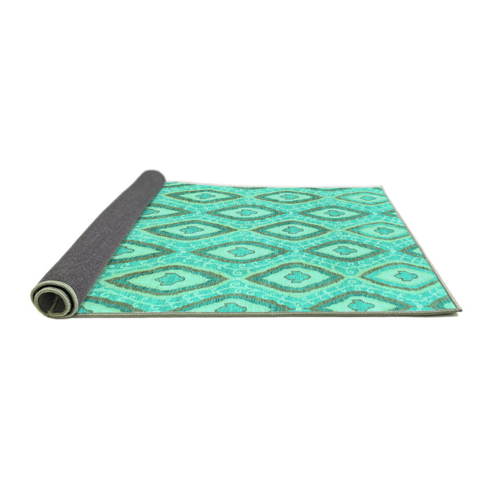 Sideview of Abstract Turquoise Modern Rug, abs947turq