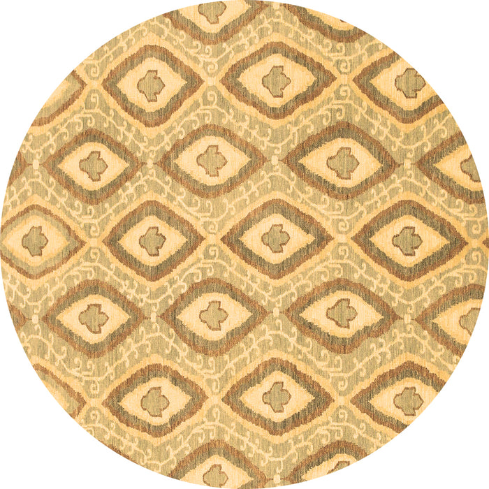 Round Abstract Brown Modern Rug, abs947brn