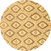 Round Abstract Brown Modern Rug, abs947brn