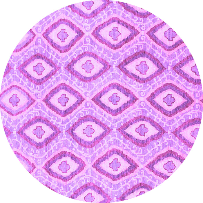 Round Machine Washable Abstract Purple Modern Area Rugs, wshabs947pur