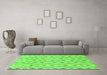 Machine Washable Abstract Green Modern Area Rugs in a Living Room,, wshabs947grn