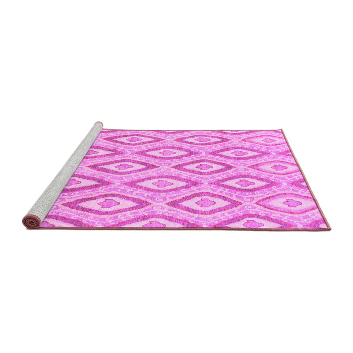 Sideview of Machine Washable Abstract Pink Modern Rug, wshabs947pnk