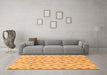 Machine Washable Abstract Orange Modern Area Rugs in a Living Room, wshabs947org