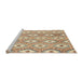 Sideview of Machine Washable Abstract Bronze Brown Rug, wshabs948