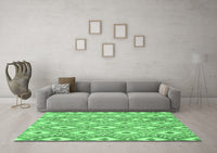 Machine Washable Abstract Emerald Green Modern Rug, wshabs948emgrn