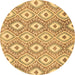 Round Abstract Brown Modern Rug, abs948brn