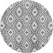 Round Machine Washable Abstract Gray Modern Rug, wshabs948gry