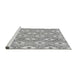 Sideview of Machine Washable Abstract Gray Modern Rug, wshabs948gry