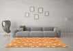 Machine Washable Abstract Orange Modern Area Rugs in a Living Room, wshabs948org