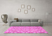 Machine Washable Abstract Pink Modern Rug in a Living Room, wshabs948pnk