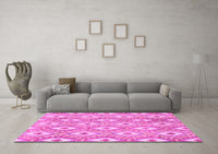 Machine Washable Abstract Pink Modern Rug, wshabs948pnk