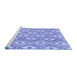 Sideview of Machine Washable Abstract Blue Modern Rug, wshabs948blu